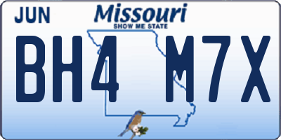 MO license plate BH4M7X