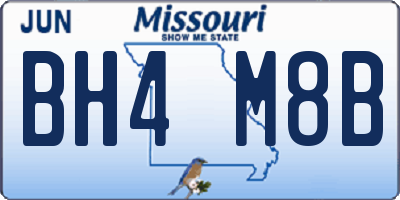 MO license plate BH4M8B
