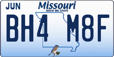 MO license plate BH4M8F