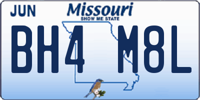 MO license plate BH4M8L