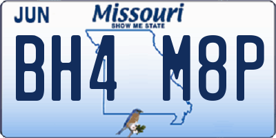 MO license plate BH4M8P