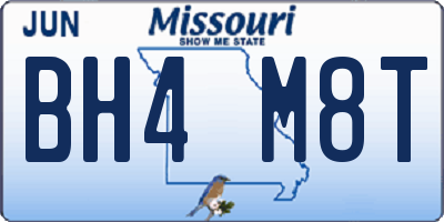MO license plate BH4M8T