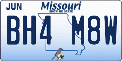 MO license plate BH4M8W