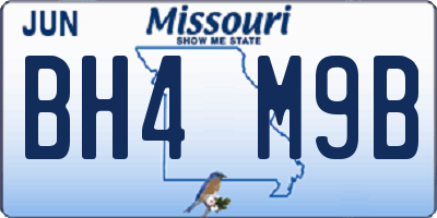 MO license plate BH4M9B