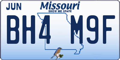 MO license plate BH4M9F