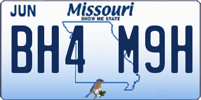 MO license plate BH4M9H