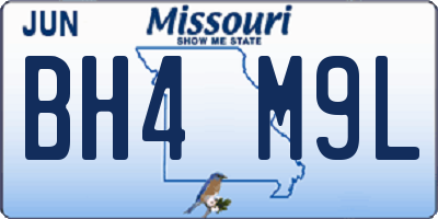 MO license plate BH4M9L