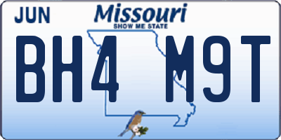 MO license plate BH4M9T