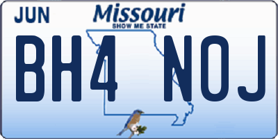 MO license plate BH4N0J