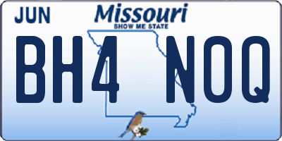MO license plate BH4N0Q