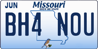 MO license plate BH4N0U