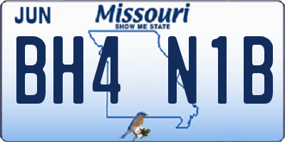 MO license plate BH4N1B