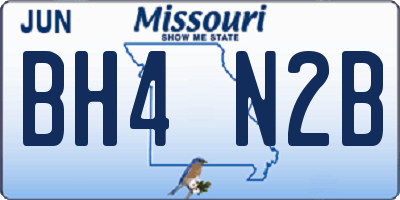 MO license plate BH4N2B