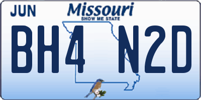 MO license plate BH4N2D