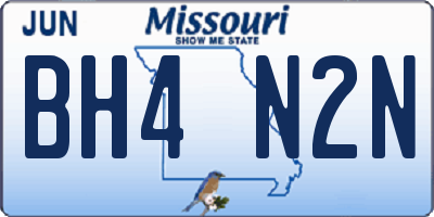 MO license plate BH4N2N
