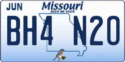 MO license plate BH4N2O