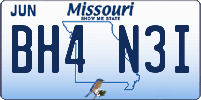MO license plate BH4N3I