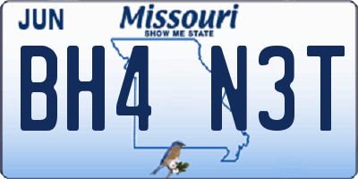 MO license plate BH4N3T