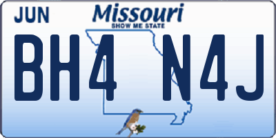 MO license plate BH4N4J