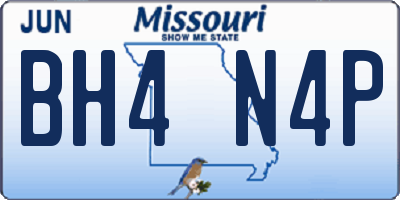 MO license plate BH4N4P