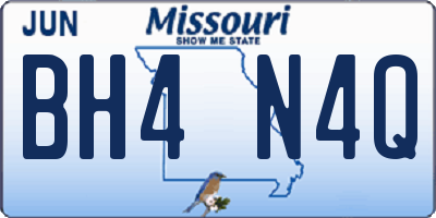 MO license plate BH4N4Q