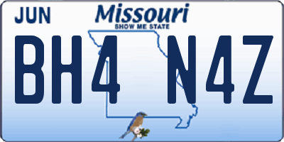 MO license plate BH4N4Z