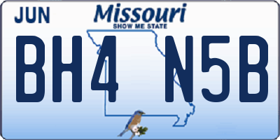 MO license plate BH4N5B