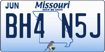 MO license plate BH4N5J