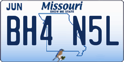 MO license plate BH4N5L