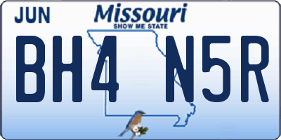 MO license plate BH4N5R