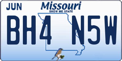 MO license plate BH4N5W