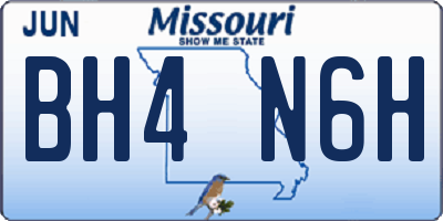 MO license plate BH4N6H