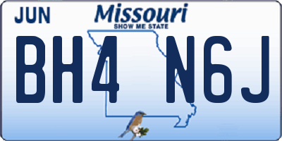 MO license plate BH4N6J