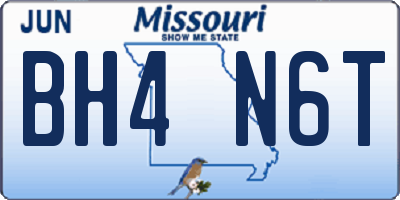 MO license plate BH4N6T