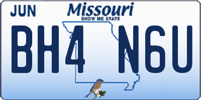 MO license plate BH4N6U