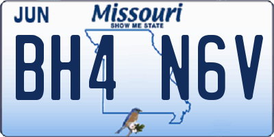 MO license plate BH4N6V
