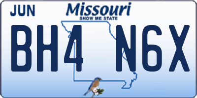 MO license plate BH4N6X