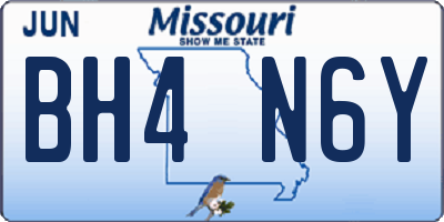 MO license plate BH4N6Y