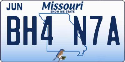 MO license plate BH4N7A