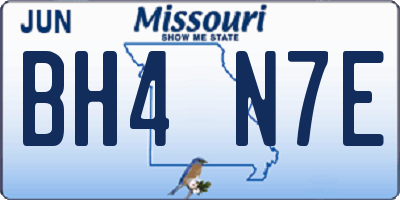 MO license plate BH4N7E