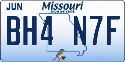 MO license plate BH4N7F
