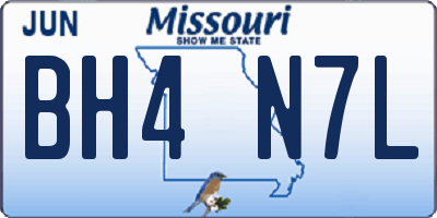 MO license plate BH4N7L