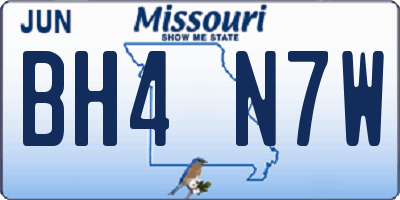 MO license plate BH4N7W