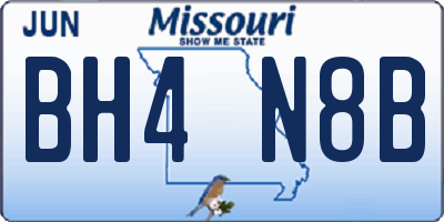 MO license plate BH4N8B