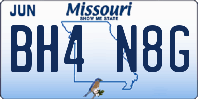 MO license plate BH4N8G