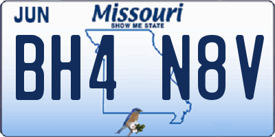 MO license plate BH4N8V