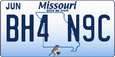 MO license plate BH4N9C