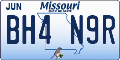 MO license plate BH4N9R