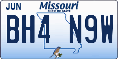 MO license plate BH4N9W
