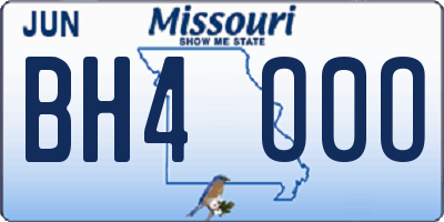 MO license plate BH4O0O